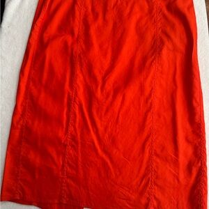 J. Crew Bright Orange Midi Skirt. Excellent condition. Size 18